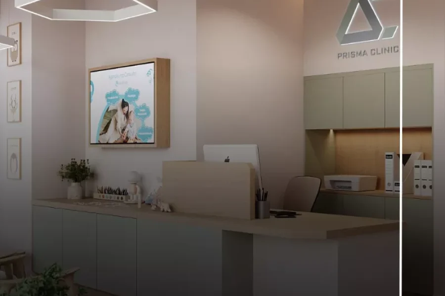 render 3d receção clinica castelo de paiva