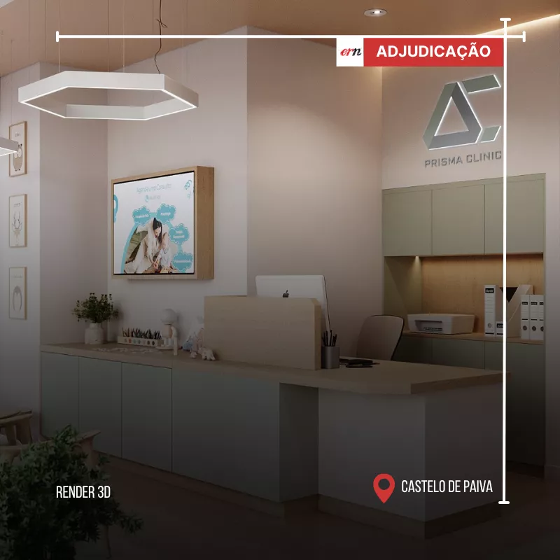 render 3d receção clinica castelo de paiva