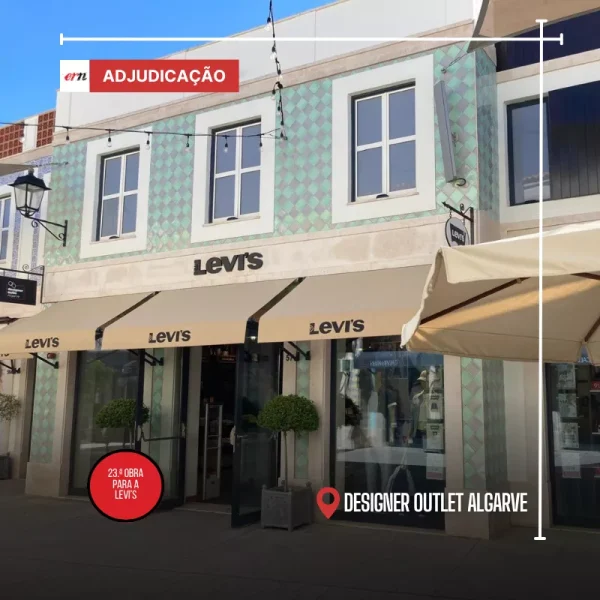 remodelação de loja levi's designer fashion outlet algarve