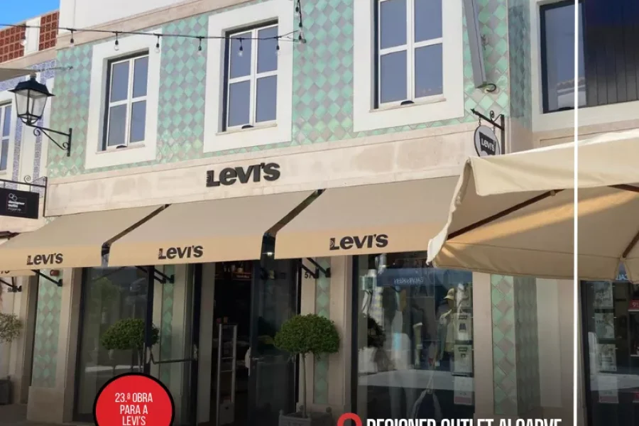 remodelação de loja levi's designer fashion outlet algarve