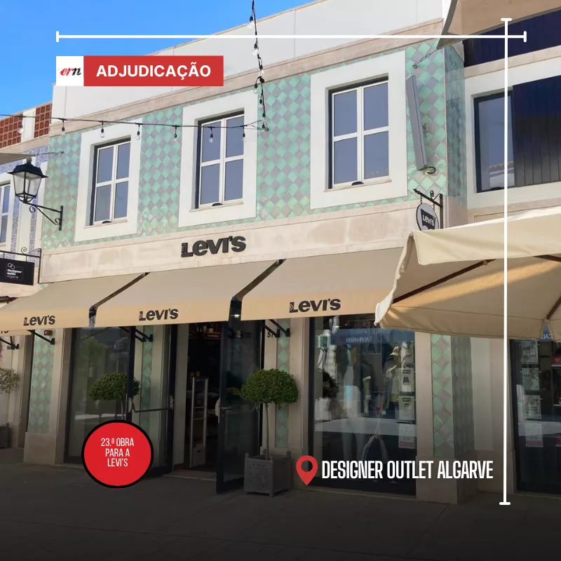remodelação de loja levi's designer fashion outlet algarve
