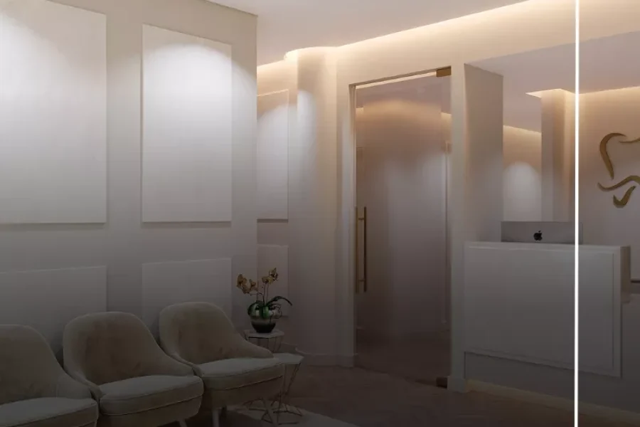 render da sala de atendimento da clinica dentaria de ferreira do zêzere