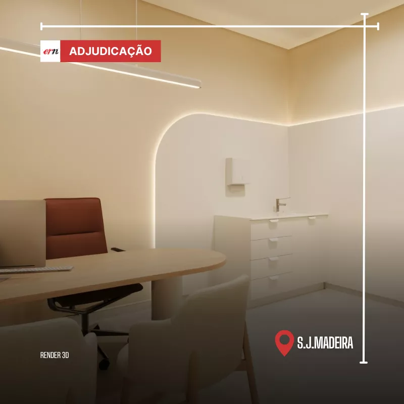 render 3D do gabinete medico da clinica riscos neutros em sao joao da madeira